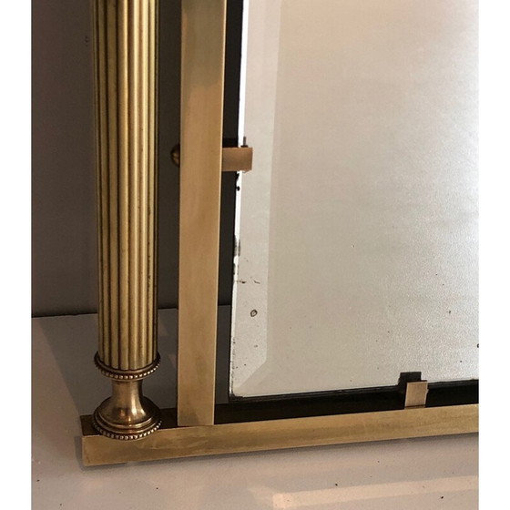 Image 1 of Vintage-Spiegel aus Messing und lackiertem Blech, Frankreich 1940