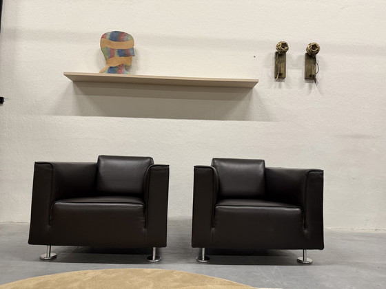 Image 1 of 2 Design Auf Lager Blizz Sessel Braun Leder