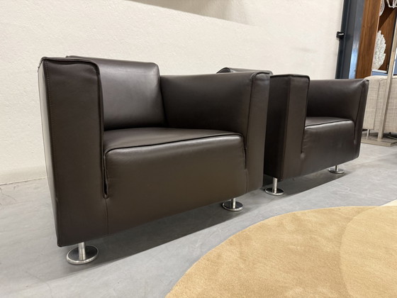 Image 1 of 2 Design Auf Lager Blizz Sessel Braun Leder