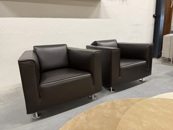 Image 1 of 2 Design Auf Lager Blizz Sessel Braun Leder