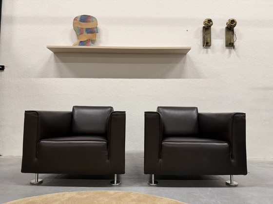 Image 1 of 2 Design Auf Lager Blizz Sessel Braun Leder