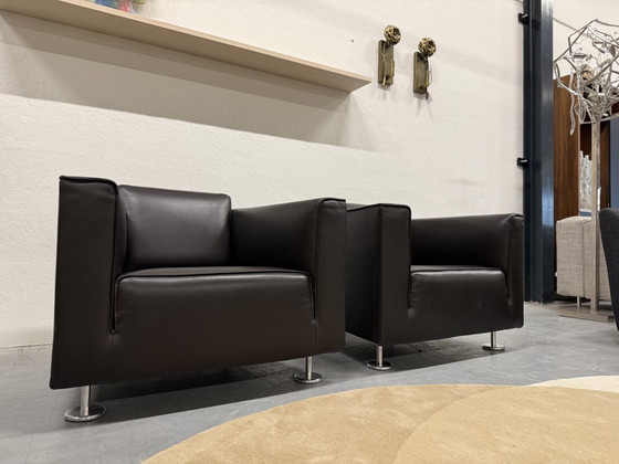 Image 1 of 2 Design Auf Lager Blizz Sessel Braun Leder