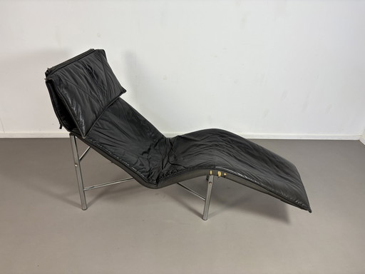 Ikea Bjorklund Schwarzer Leder Sessel 1980s