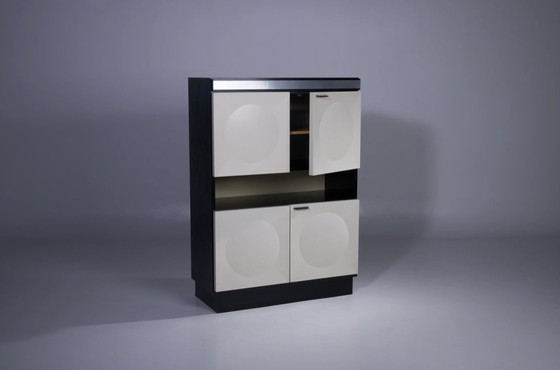 Image 1 of Brutalistischer Barschrank Schwarz und Weiß '70S