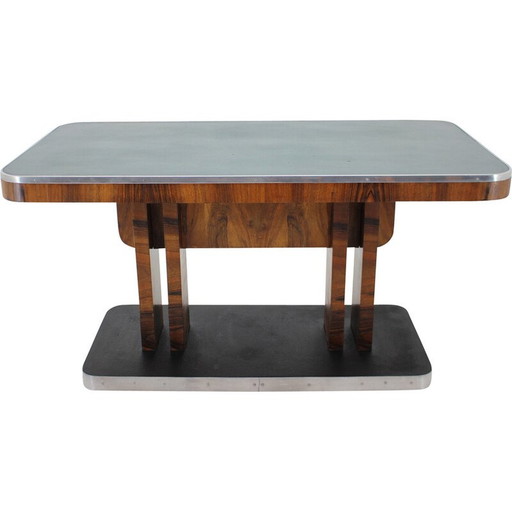 Vintage Art Deco Tisch aus Nussbaumholz, Tschechoslowakei 1930