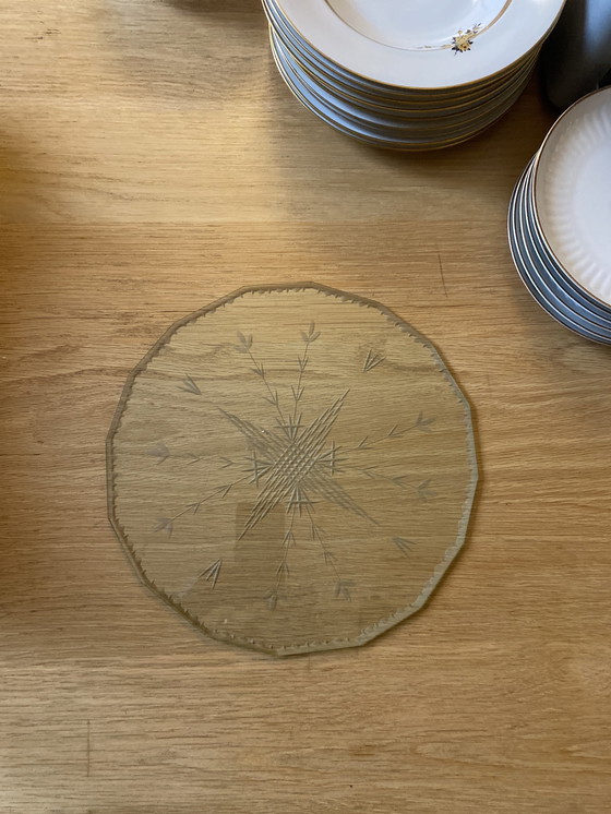 Image 1 of Art Deko/ Jugendstil Tortenplatte  Kristall Neu