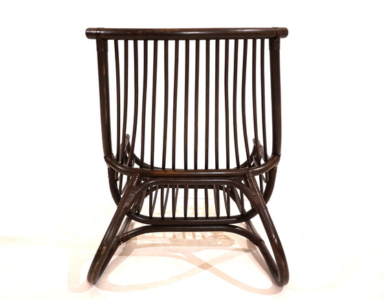 Image 1 of Manou Rattan-Sessel im Pagodenstil mit Ottomane