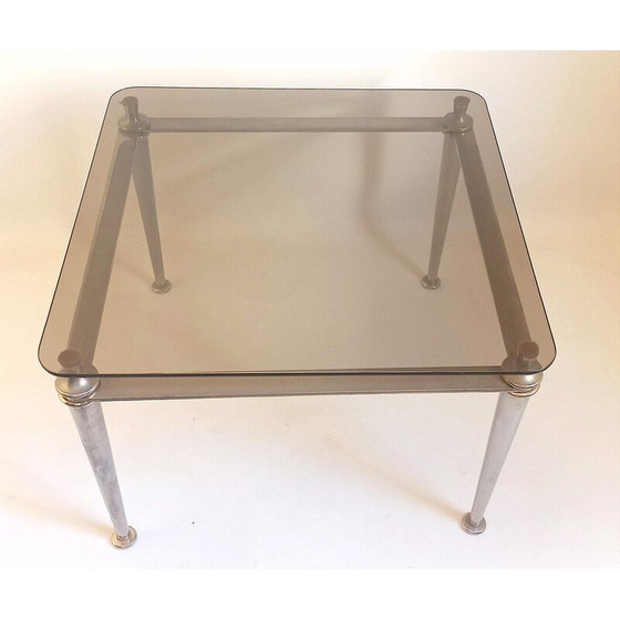 Image 1 of Vintage Couchtisch aus Stahl und gehärtetem Glas, 1970