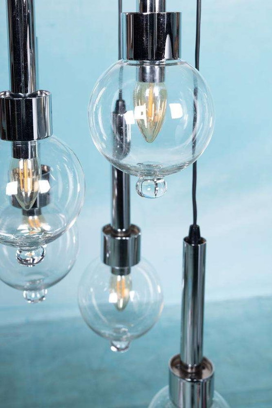 Image 1 of Vintage Cascade Pendelleuchte, Space Age Wasserfall Midcentury