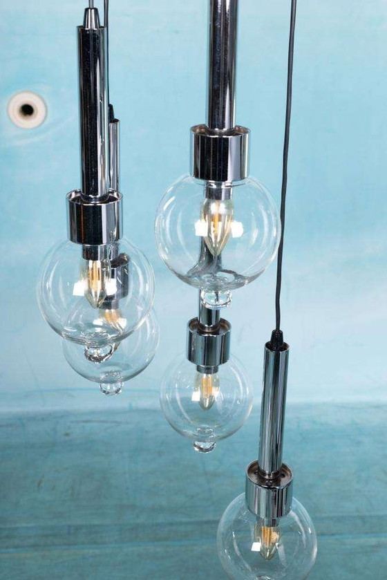 Image 1 of Vintage Cascade Pendelleuchte, Space Age Wasserfall Midcentury