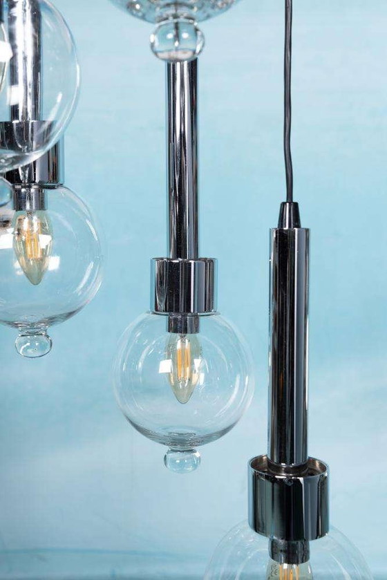 Image 1 of Vintage Cascade Pendelleuchte, Space Age Wasserfall Midcentury