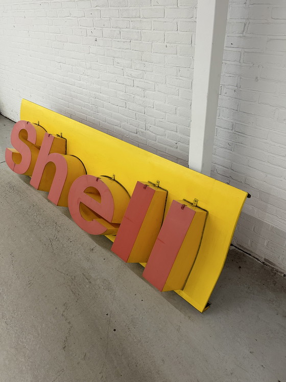 Image 1 of Vintage Xxl Werbeschild / Fassadenwerbung Shell