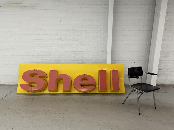 Image 1 of Vintage Xxl Werbeschild / Fassadenwerbung Shell