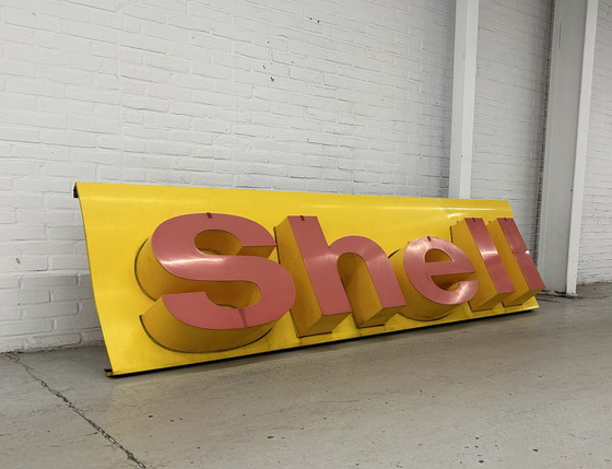 Image 1 of Vintage Xxl Werbeschild / Fassadenwerbung Shell