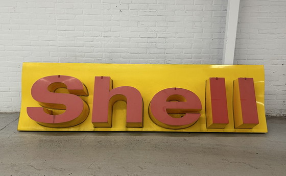 Image 1 of Vintage Xxl Werbeschild / Fassadenwerbung Shell