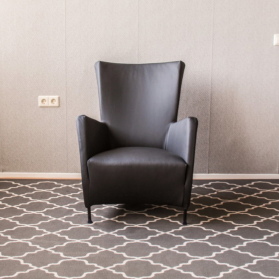 Image 1 of 8 Sehr attraktive Montis Windy Sessel in schwarzem Leder