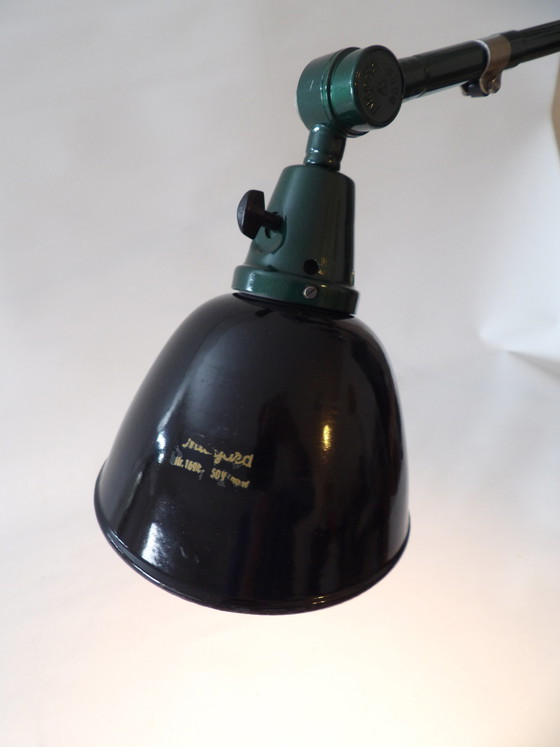 Image 1 of Vintage Midgard Bauhaus Lampe DDR Design emaillierter Schirm