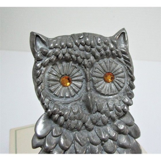 Image 1 of Briefbeschwerer Eule aus Metall, Vintage, 1970