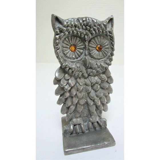 Image 1 of Briefbeschwerer Eule aus Metall, Vintage, 1970