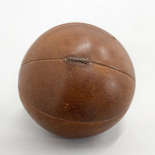 Vintage braune Lederflasche Medizin, Tschechoslowakei 1930