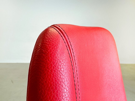 Image 1 of Original Moroso Sessel Leder Rot Patricia Urquiola Drehbar Ii