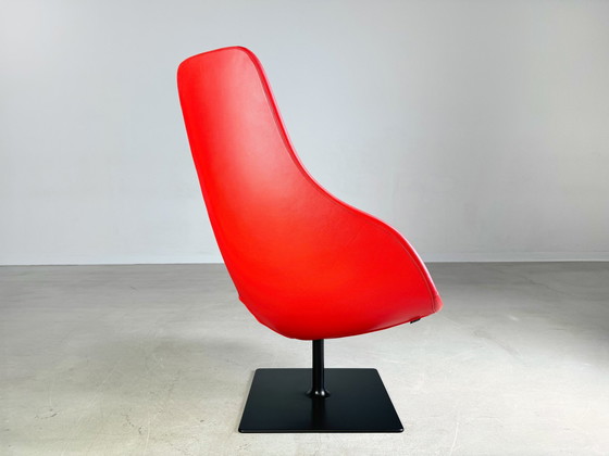 Image 1 of Original Moroso Sessel Leder Rot Patricia Urquiola Drehbar Ii
