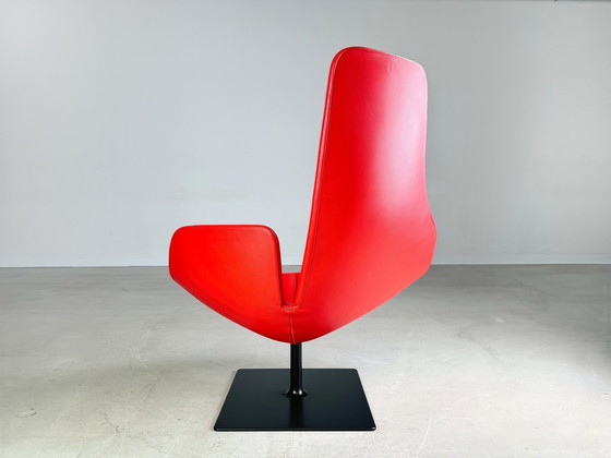 Image 1 of Original Moroso Sessel Leder Rot Patricia Urquiola Drehbar Ii
