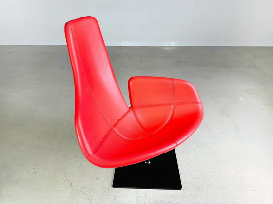 Image 1 of Original Moroso Sessel Leder Rot Patricia Urquiola Drehbar Ii