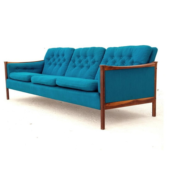 Image 1 of Vintage Sofa aus Teakholz und Wolle von Torbjørn Afdal für Bruksbo, Norwegen 1970er
