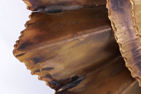 Image 1 of Wandlampe aus Messing mit Blumen, 1960er Jahre