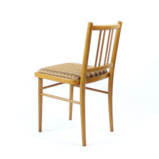 Image 1 of Satz von 4 Stühlen aus Eichenholz und Stoff von Ton, Tschechoslowakei 1960