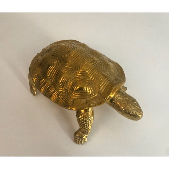 Image 1 of Schildkrötenskulptur aus Messing, Frankreich 1970