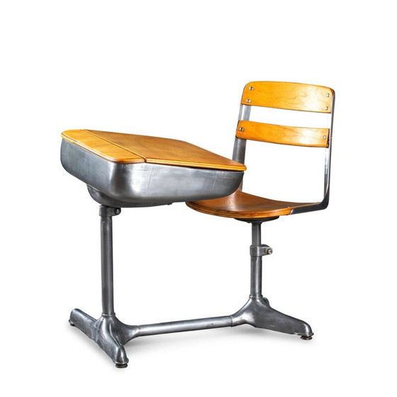 Image 1 of Klassischer Schultisch aus Buchenholz von Seating Co, USA 1940