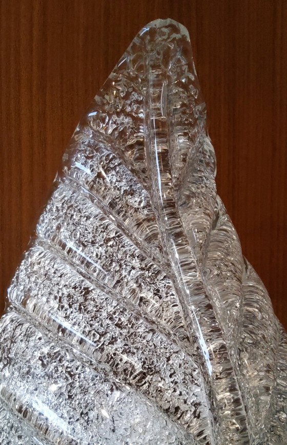Image 1 of Murano, Wandleuchten Blätter Aus Transparentem Glas Bearbeitet, 1940er Jahre