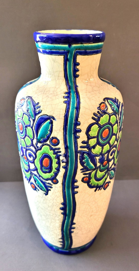 Image 1 of Große Boch Art Deco Vase Charles Catteau