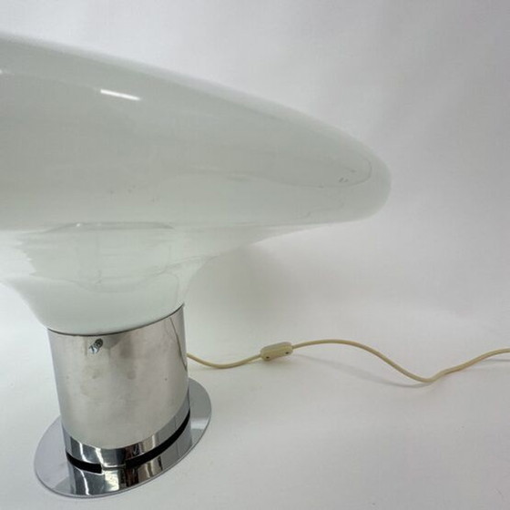 Image 1 of Große Glastischlampe UFO Space Age Italienisches Design, 1970er Jahre