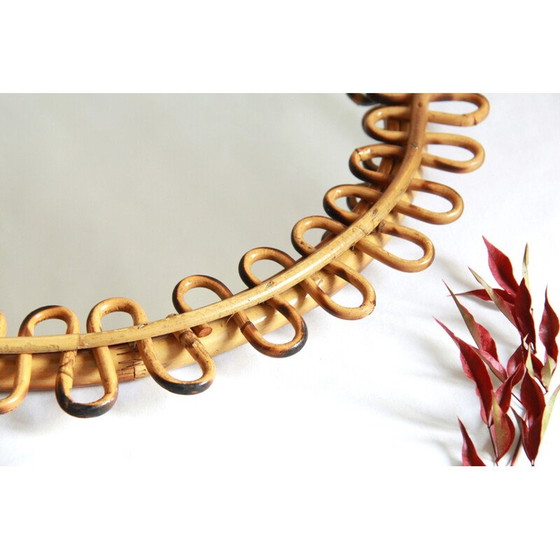 Image 1 of Alter Bambusspiegel Sibilla, Italien 1950