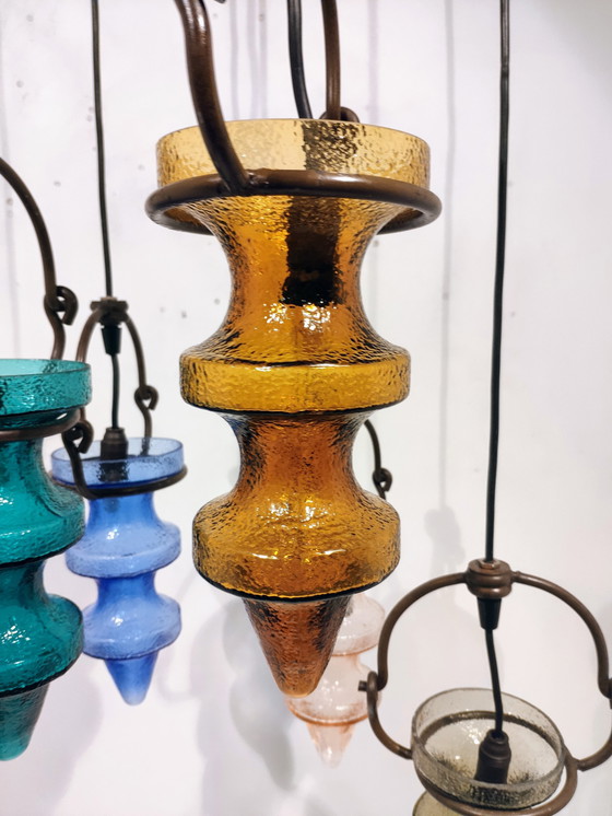 Image 1 of Massive Hängelampe von Val Saint Lambert, zugeschrieben Nanny Still McKinny