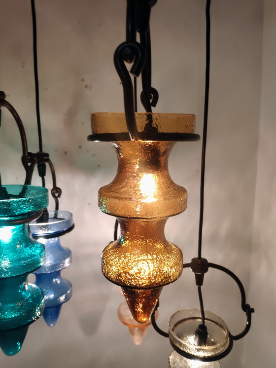 Image 1 of Massive Hängelampe von Val Saint Lambert, zugeschrieben Nanny Still McKinny