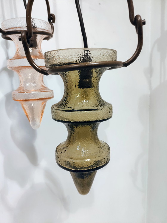 Image 1 of Massive Hängelampe von Val Saint Lambert, zugeschrieben Nanny Still McKinny