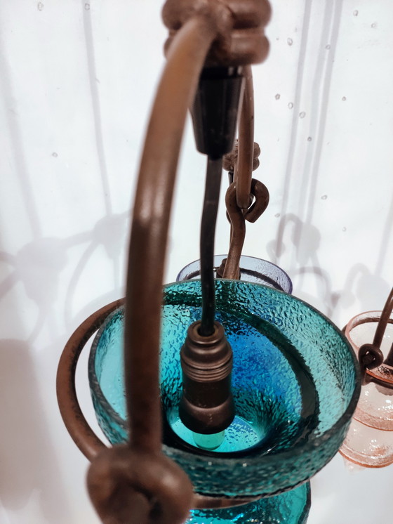 Image 1 of Massive Hängelampe von Val Saint Lambert, zugeschrieben Nanny Still McKinny