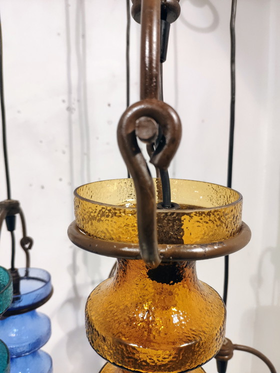 Image 1 of Massive Hängelampe von Val Saint Lambert, zugeschrieben Nanny Still McKinny