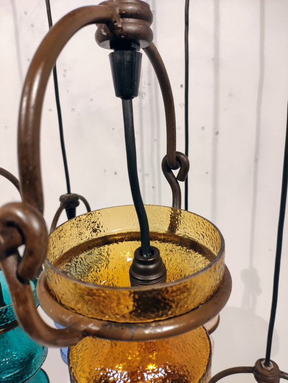 Image 1 of Massive Hängelampe von Val Saint Lambert, zugeschrieben Nanny Still McKinny