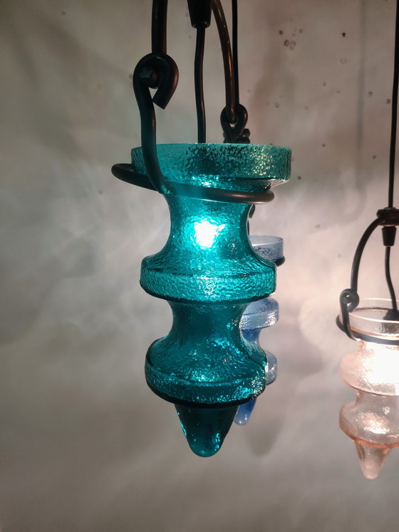 Image 1 of Massive Hängelampe von Val Saint Lambert, zugeschrieben Nanny Still McKinny