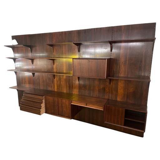 Mid-Century Modern Großer Wandschrank von Poul Cadovius für Royal System , 1950S