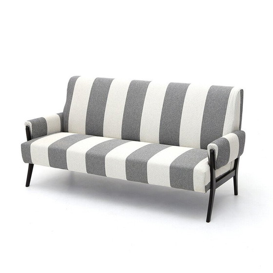 Image 1 of Vintage 3-Sitzer-Sofa mit Holzstruktur, 1950er Jahre