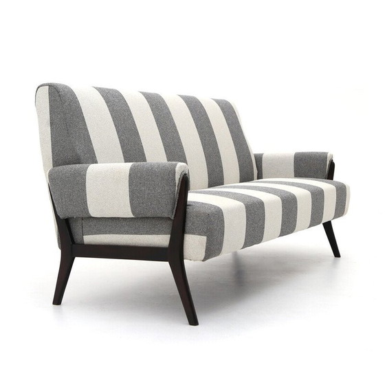 Image 1 of Vintage 3-Sitzer-Sofa mit Holzstruktur, 1950er Jahre