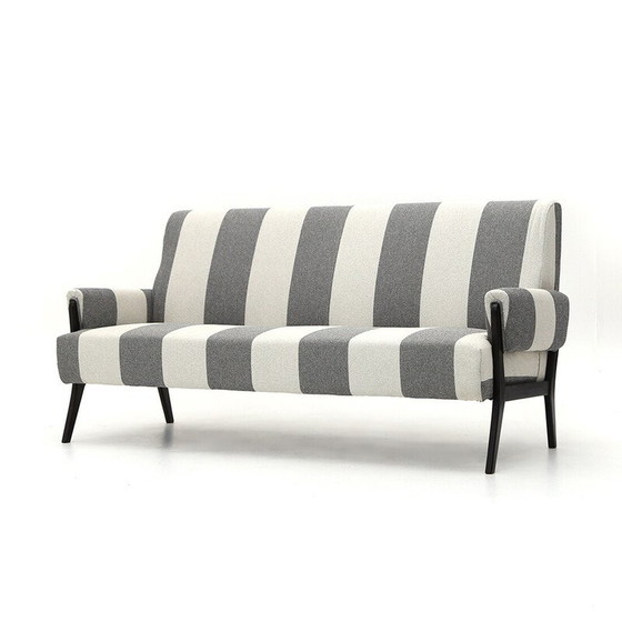 Image 1 of Vintage 3-Sitzer-Sofa mit Holzstruktur, 1950er Jahre