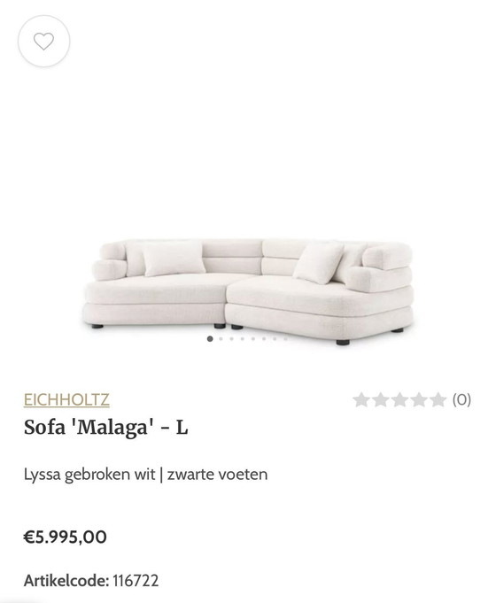 Image 1 of Eicholtz Sofa 'Malaga' L