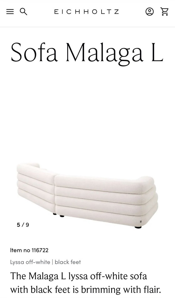 Image 1 of Eicholtz Sofa 'Malaga' L